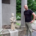 Šv. Antanas ir jo kūrėjas Dainius Veršelis.