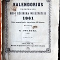 Lauryno Ivinskio 1861 m. "Kalendoriaus" viršelis.
