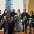 Baigiamojo koncerto dalyviai Anykščių koplyčioje.