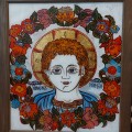 O. Kovalčiuko stiklo ikona „Jėzus Emanuelis“.