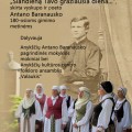 Kultūros popietės plakatas, kvietęs Rumšiškių žmones į renginį.