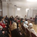 Susirinkusiems A. Baranausko kūrybos romantizmą pristato prof. dr. B. Speičytė.