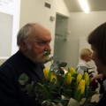 Rašytojo Vygando Račkaičio puokštė – vienai iš autorių dr. I. Liepaitei.