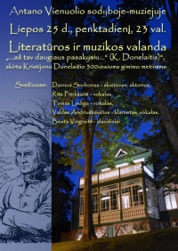 Vakaro renginio afiša.