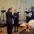 Premijos įteikimo ceremonija. Ingos Liepaitės nuotrauka.