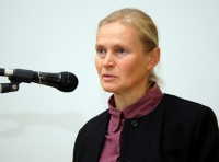 Muziejininkė Alma Ambraškaitė konferencijoje. Zenono Baltrušio nuotrauka.