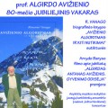 A. Avižienio jubiliejinio vakaro afiša.