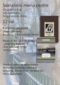 Kultūros popietės afiša.