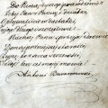 A. Baranausko jaunystės rankraščio fragmentas su jo autografu.