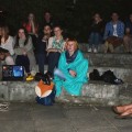 Muziejaus kiemelio amfiteatre – jaunimo kino nakties seansas.