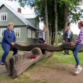 Arklio muziejuje Prezidentė išmėgino ir vaikų pramogas.