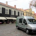 Infobusas - jau prie A. Baranausko namų Kaune.