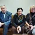 Ukrainos rašytoja M. Matios (centre) su rezidencijos organizatoriais Muziejaus direktore A. Pajarskiene ir muziejininku V. Strolia.