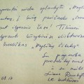 Ministrės įrašas Muziejaus lankytojų knygoje.