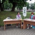 Muziejaus knygynėlis Miesto šventės knygų mugėje.