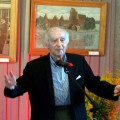 Muziejaus svečias aktorius Ferdinandas Jakšys.