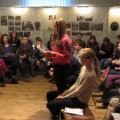 Jaunųjų anykštėnų kūrybos pristatymas poetei. Miniatiūras skaito Gabrielė Čypaitė.