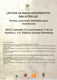 Vilniaus universiteto bibliotekos dienos plakatas