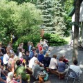 Popietė su Vytautu V. Landsbergiu ir Daliumi Skamaraku prie Klėtelės.
