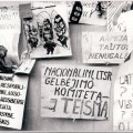 Plakatai ir karikatūros Vilniaus gatvėse 1991-ųjų sausį. Nuotrauka iš VŽM fondų.