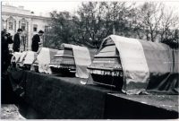 1991 m. sausio 16-oji. Žuvusių laisvės gynėjų laidotuvės Vilniuje. Nuotrauka iš VŽM fondų.
