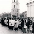 1991 m. sausio 16-oji. Žuvusių laisvės gynėjų laidotuvės Vilniuje. Nuotrauka iš VŽM fondų.