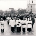 1991 m. sausio 16-oji. Žuvusių laisvės gynėjų laidotuvės Vilniuje. Nuotrauka iš VŽM fondų.