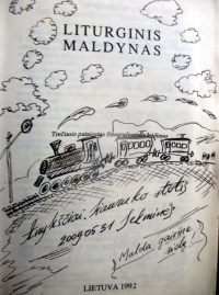 Geležinkelininko maldyno titulinis puslapis. Mano nuotrauka.