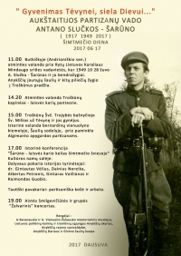 Šarūno šimtmečio dienos plakatas.