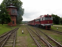 Turistus sezono metu kiekvieną šeštadienį bei sekmadienį vežioja spalvingų šilumvežių tempiami traukiniai. Mano nuotrauka.