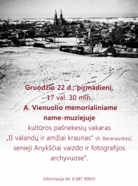 Kultūros pašnekesių vakaro plakatas.